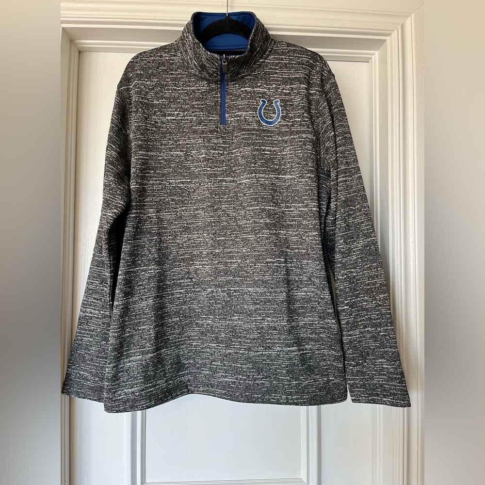NFL Apparel Indianapolis Colts Men’s Size Large Gray 1/4 Zip Pullover Sweater